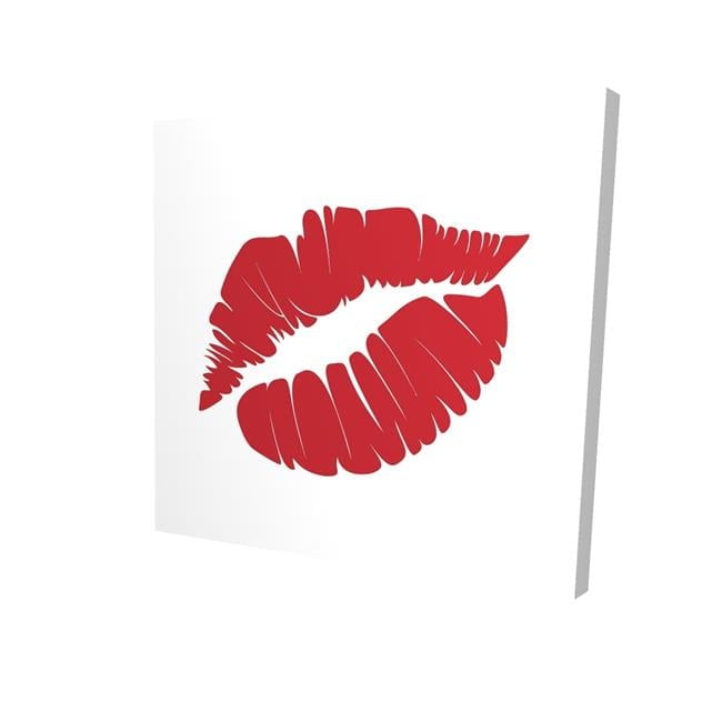 8 x 8 in. Red Lipstick Mark-Print on Canvas