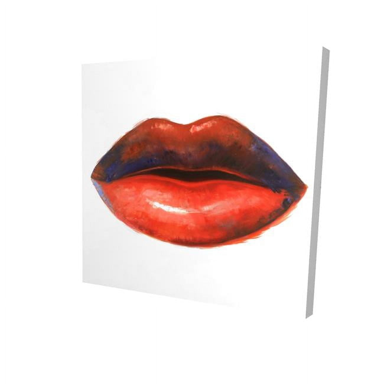 8 x 8 in. Red Lipstick-Print on Canvas