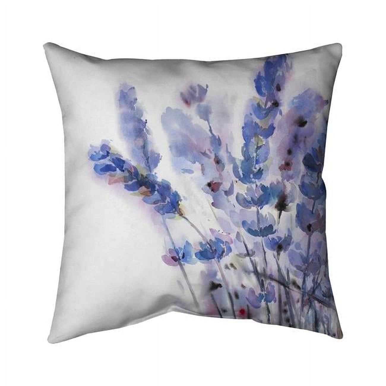 18 x 18 in. Watercolor Lavender Flowers-Double Sided Print Indoor Pillow Cover
