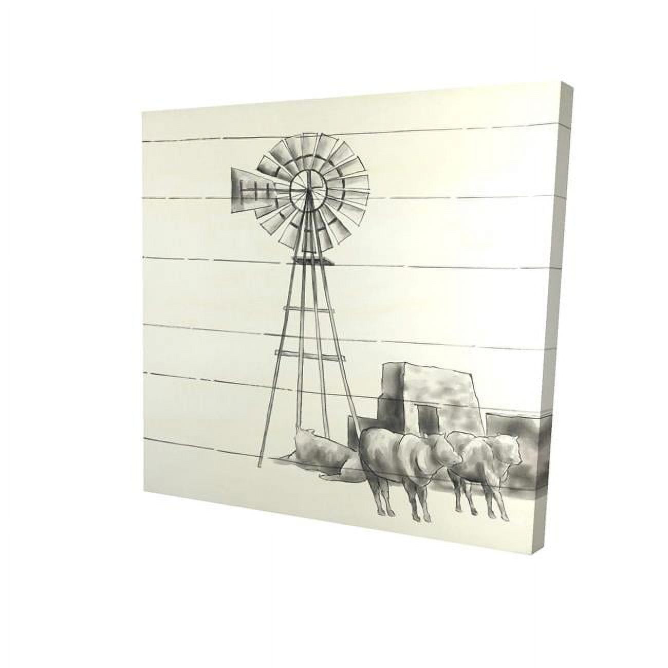 8 x 8 in. Vintage Old Texas Windmill-Print on Canvas