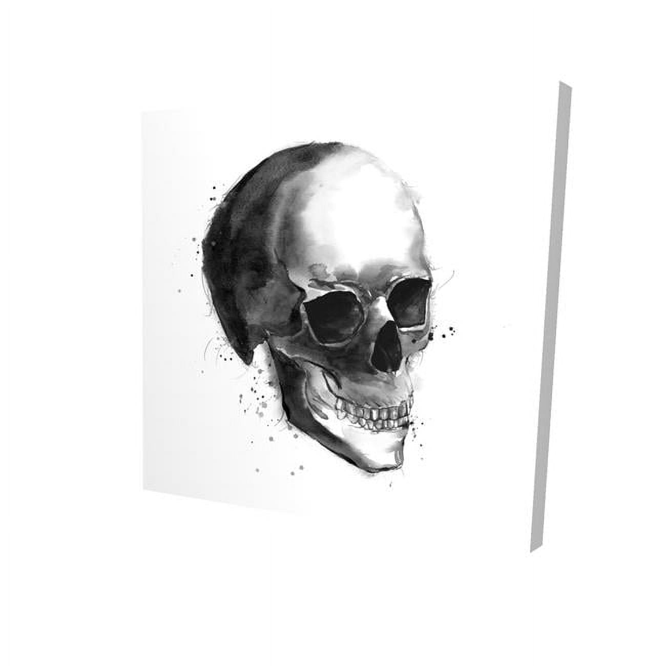 8 x 8 in. Black & White Skull-Print on Canvas