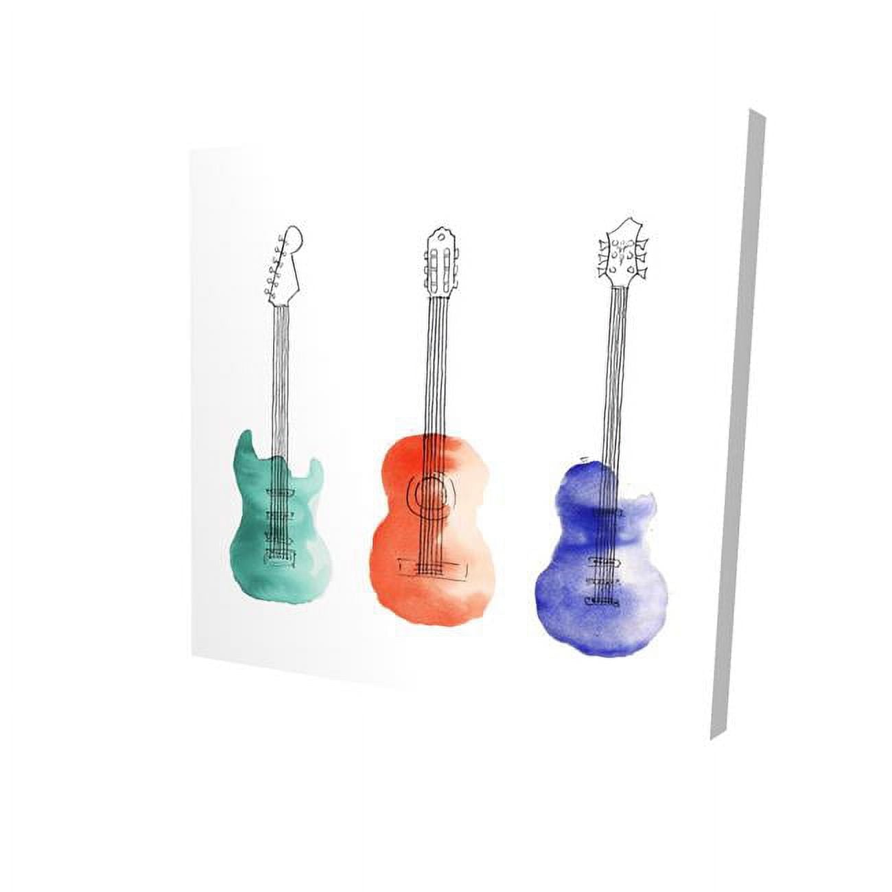 8 x 8 in. Three Guitars-Print on Canvas