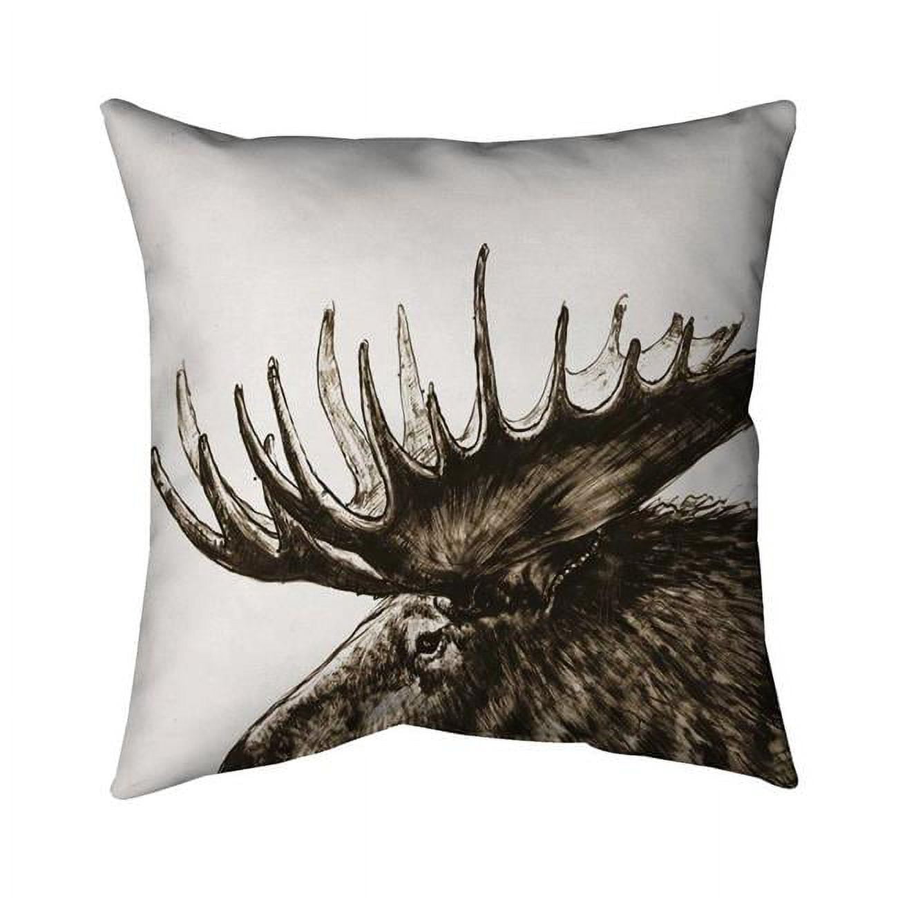 20 x 20 in. Moose Plume Sepia-Double Sided Print Indoor Pillow Cover