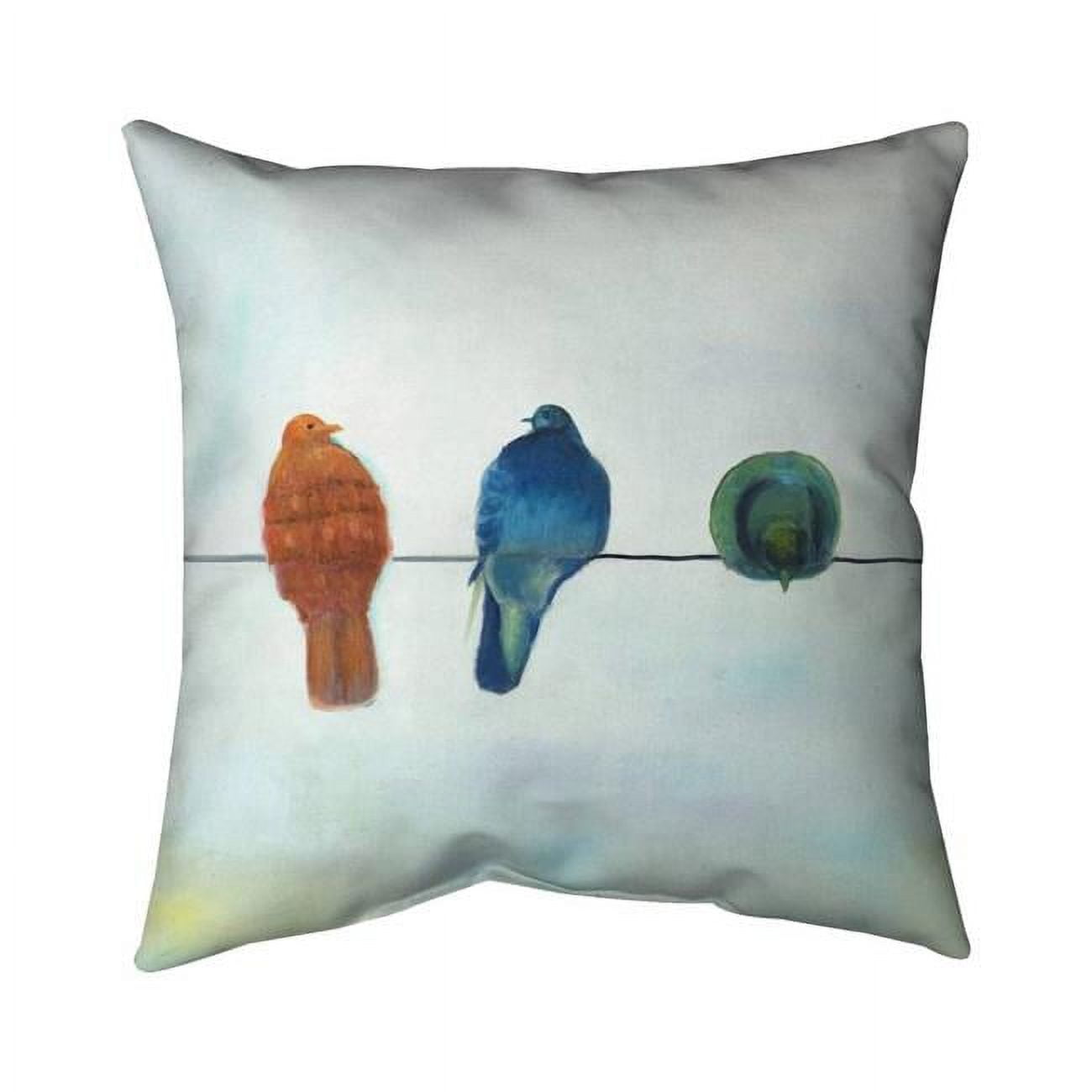 20 x 20 in. Perched Abstract Birds-Double Sided Print Indoor Pillow Cover