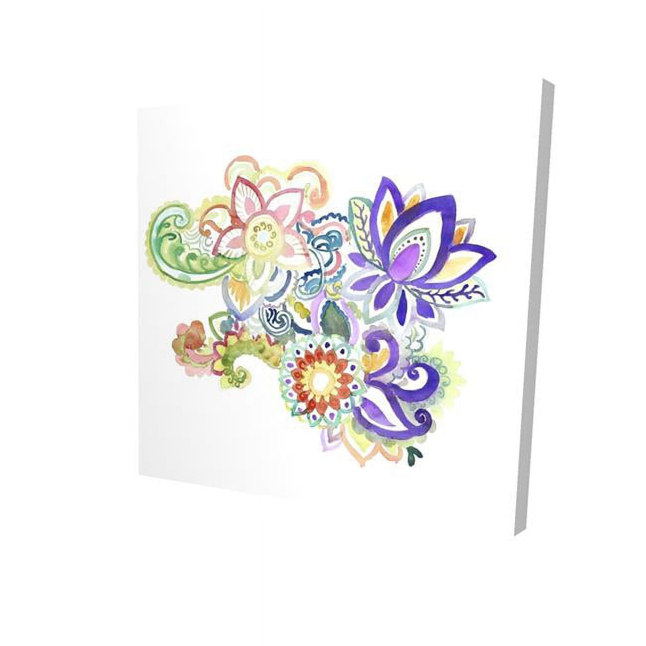 8 x 8 in. Paisley Watercolor-Print on Canvas