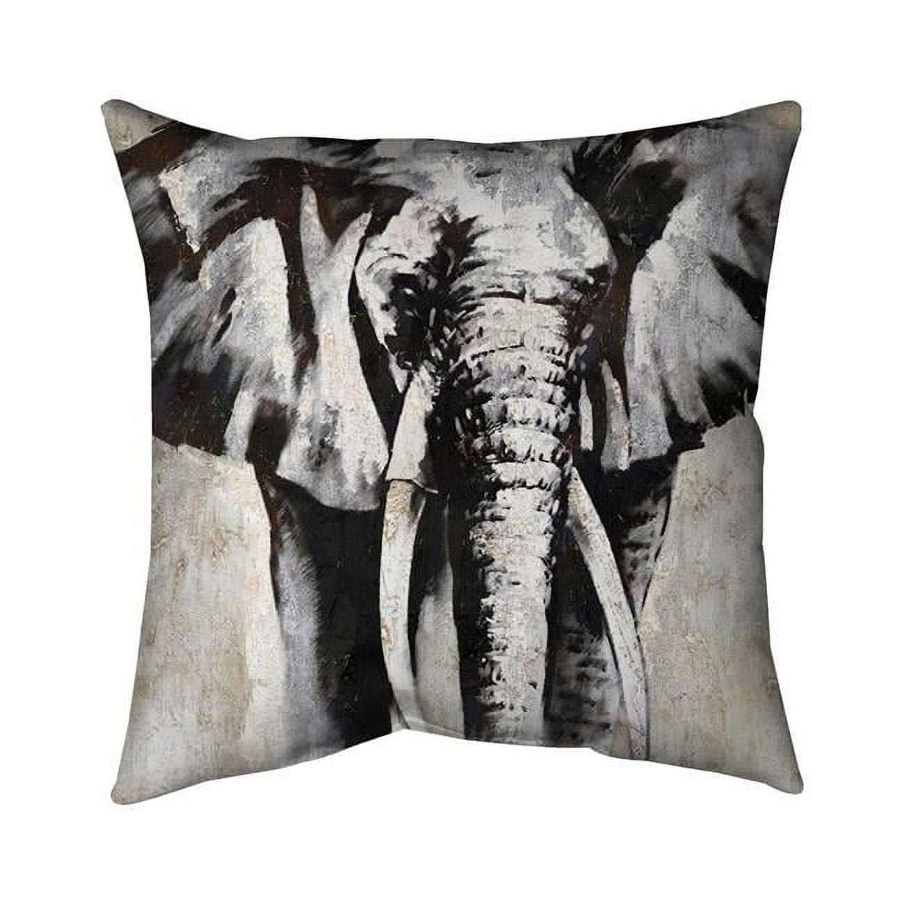 20 x 20 in. Greyscale Elephant-Double Sided Print Indoor Pillow Cover
