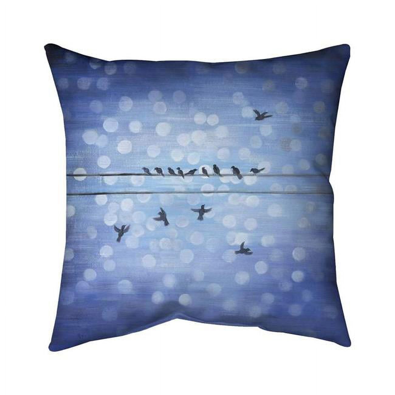 20 x 20 in. Birds on A Wire with A Clear Blue Sky-Double Sided Print Indoor Pillow Cover
