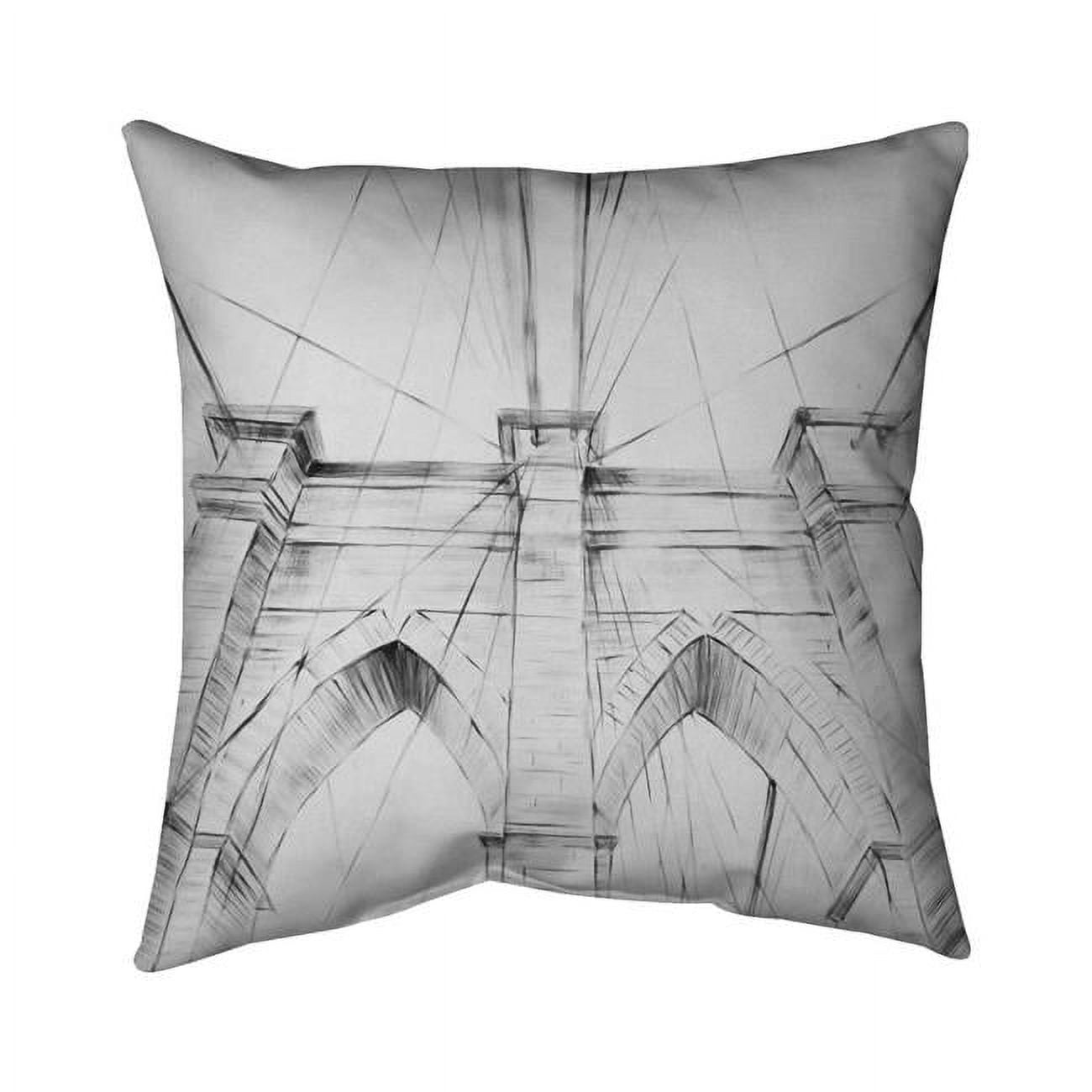 5543-2020-AR2 20 x 20 in. Brooklyn Bridge Sketch-Double Sided Print Indoor Pillow Cover
