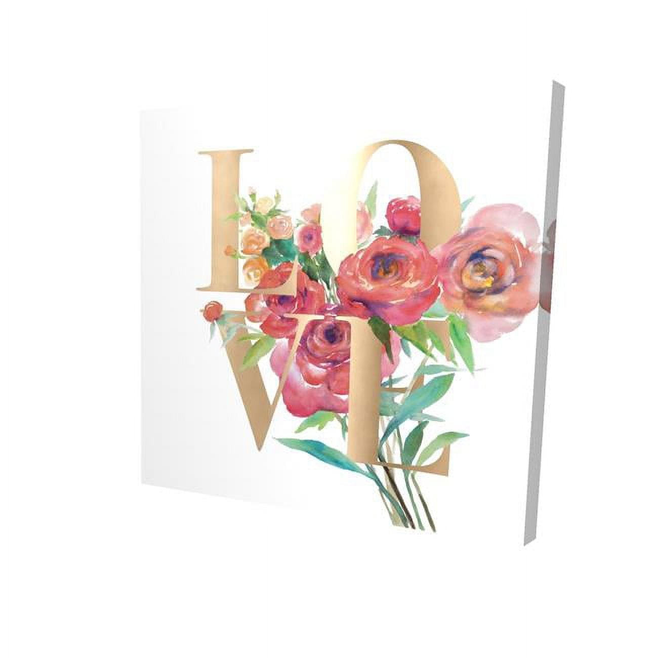 8 x 8 in. Love Gold-Print on Canvas