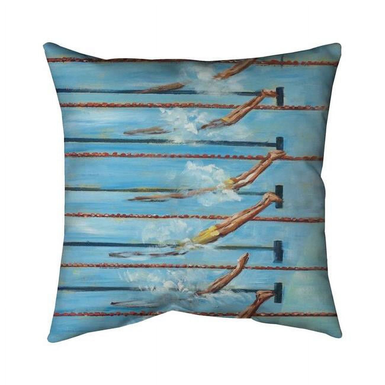 20 x 20 in. Olympic Swimmers-Double Sided Print Indoor Pillow Cover