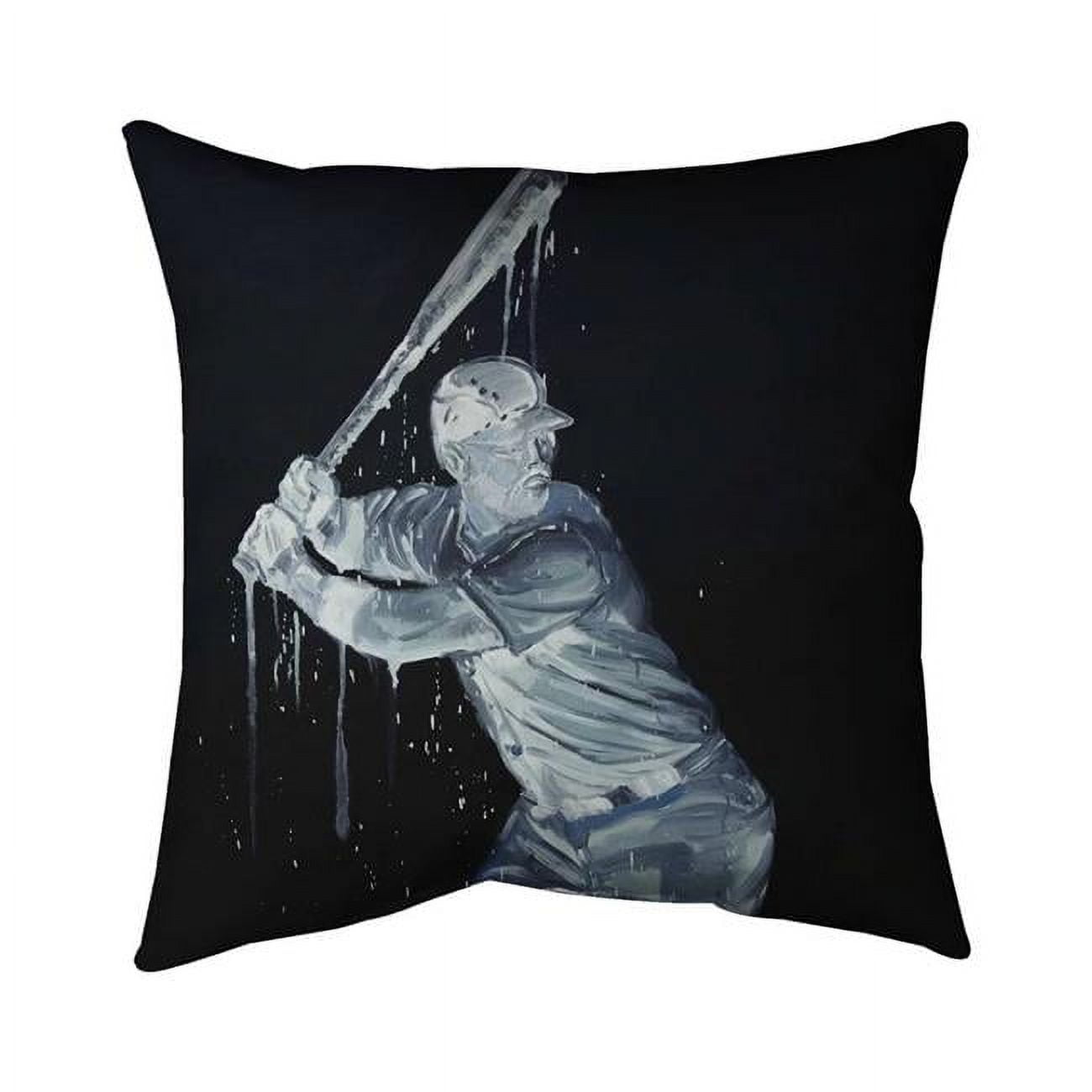 20 x 20 in. Baseball Player-Double Sided Print Indoor Pillow Cover