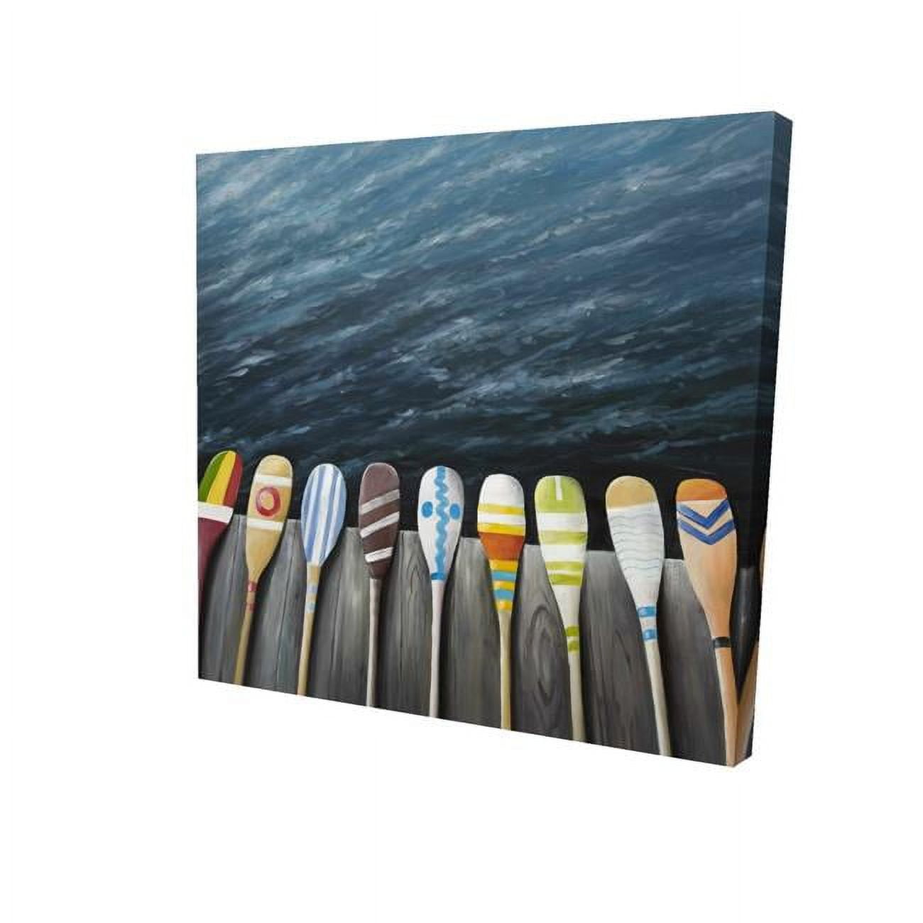 8 x 8 in. Colorful Paddles on the Dock-Print on Canvas