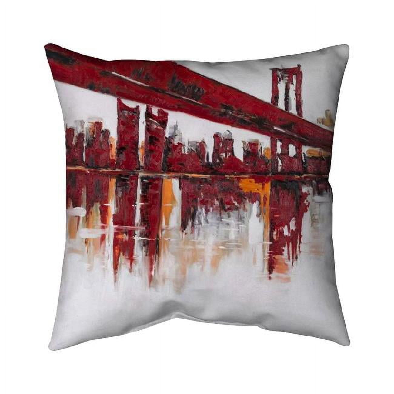 26 x 26 in. Red Bridge-Double Sided Print Indoor Pillow Cover