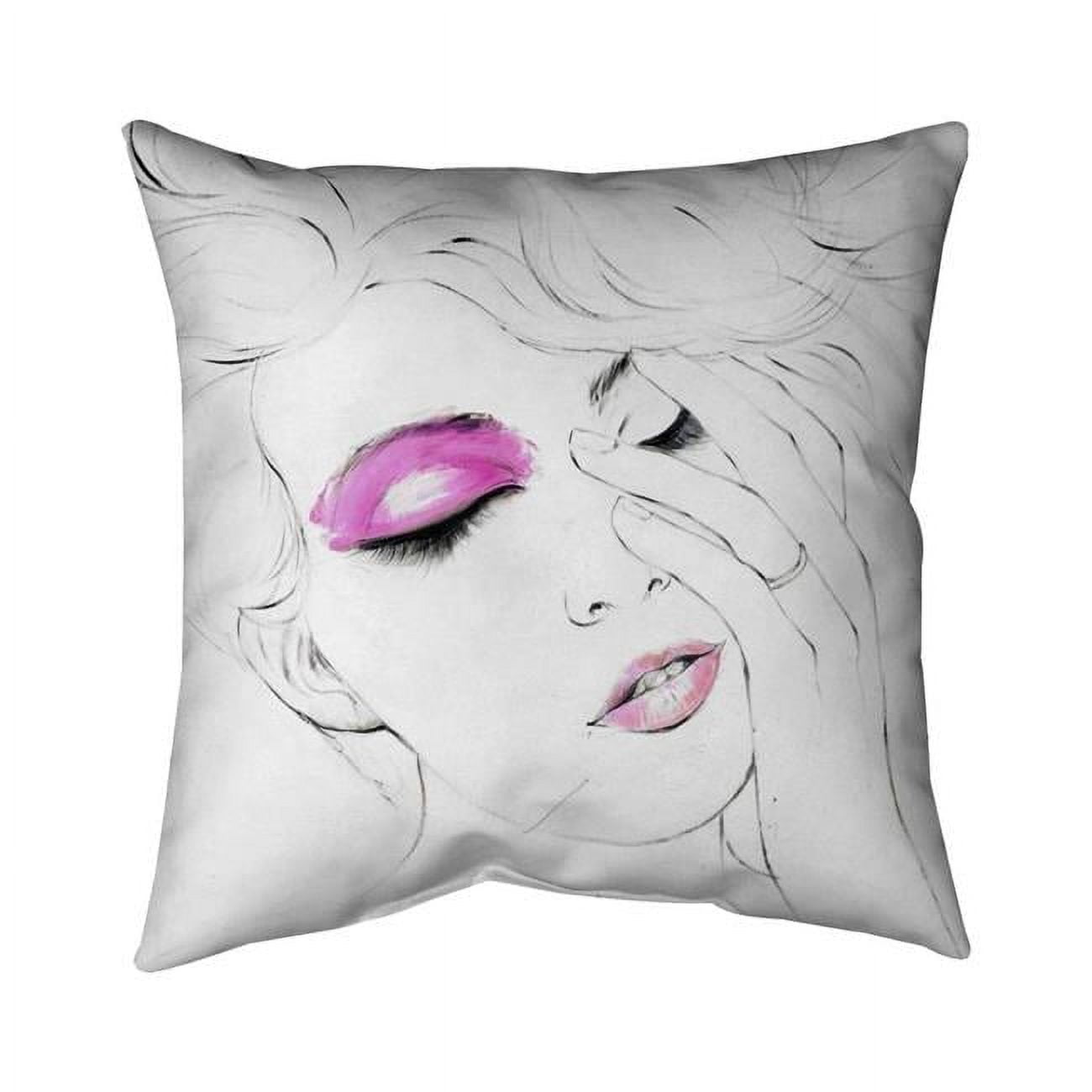 16 x 16 in. Pink Makeup-Double Sided Print Indoor Pillow Cover