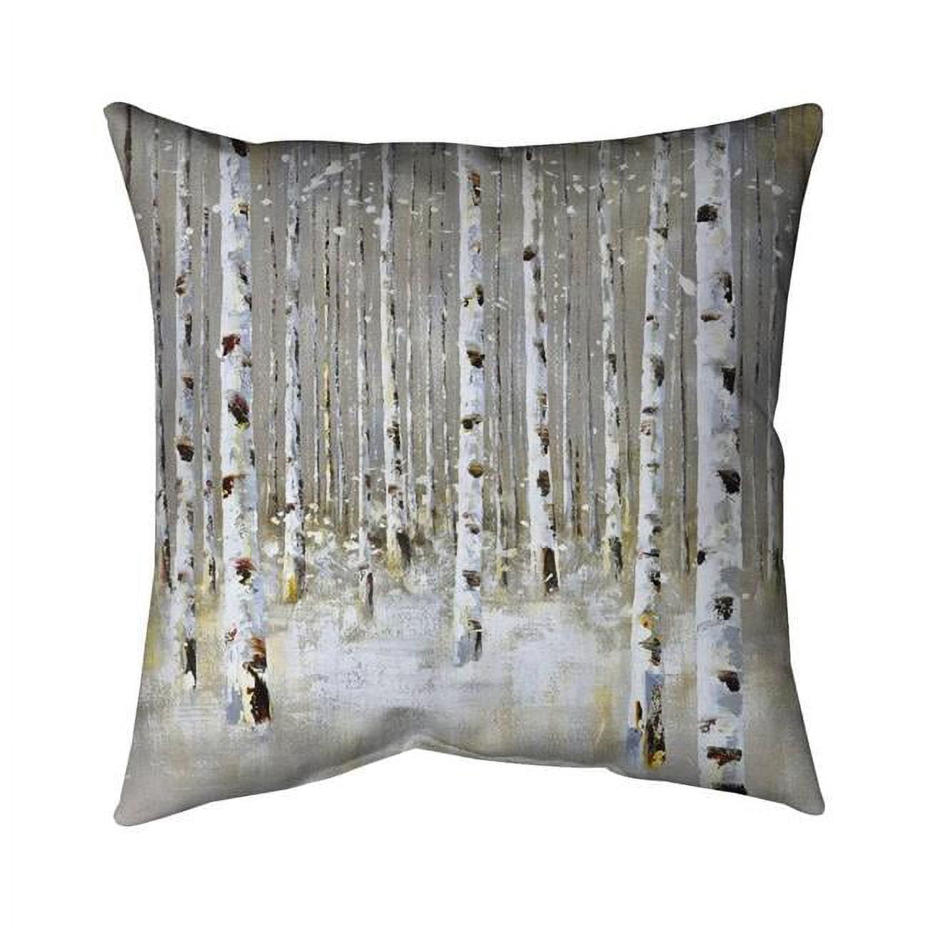 16 x 16 in. Birch Forest by Winter-Double Sided Print Indoor Pillow Cover