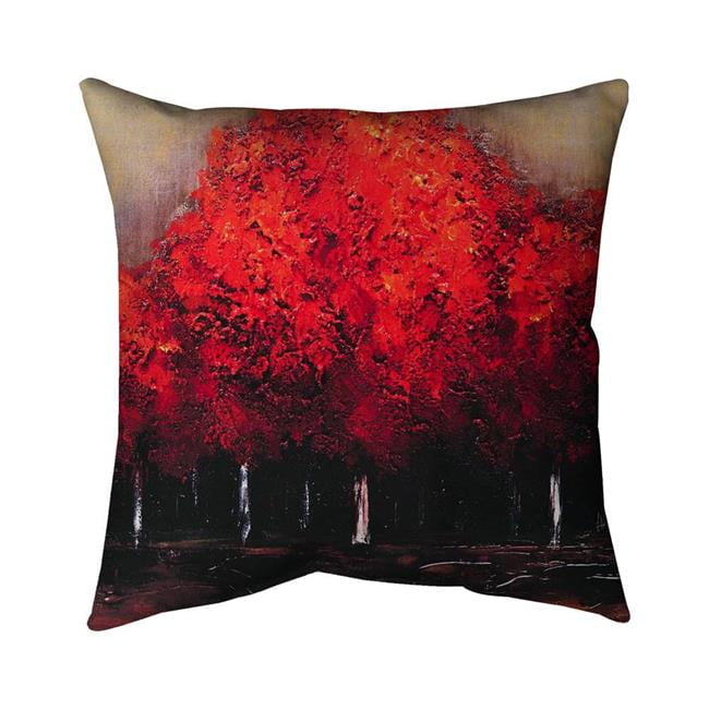 16 x 16 in. Red Dark Trees-Double Sided Print Indoor Pillow Cover