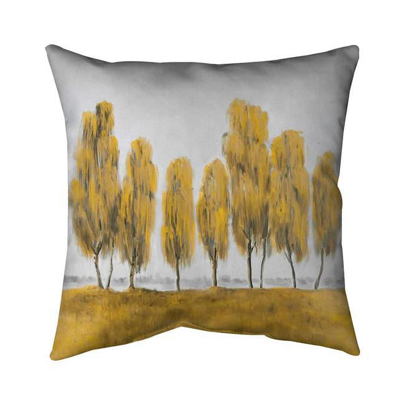 16 x 16 in. Seven Abstract Yellow Trees-Double Sided Print Indoor Pillow Cover