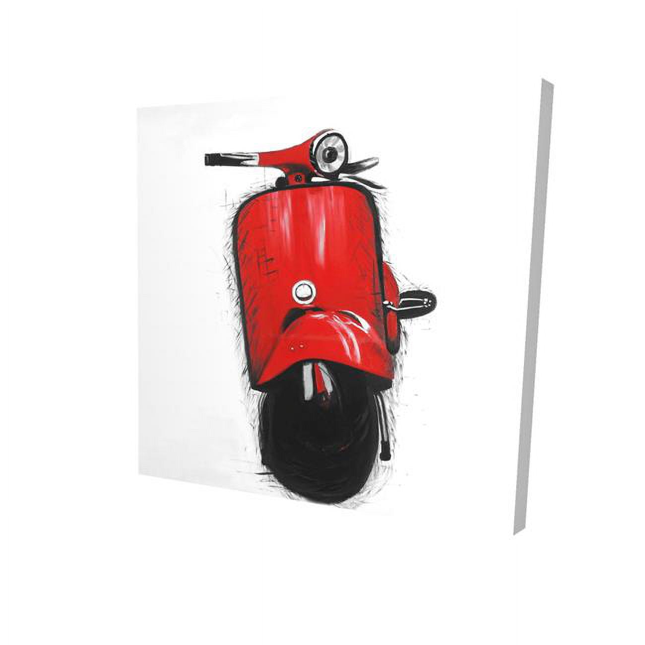 8 x 8 in. Red Italian Scooter-Print on Canvas