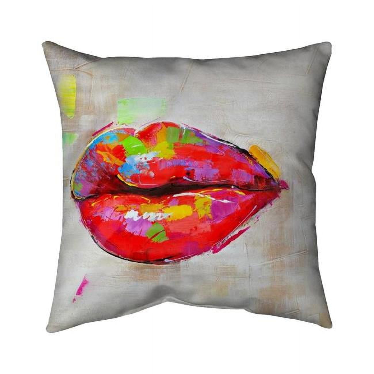 16 x 16 in. Colorful Lips-Double Sided Print Indoor Pillow Cover
