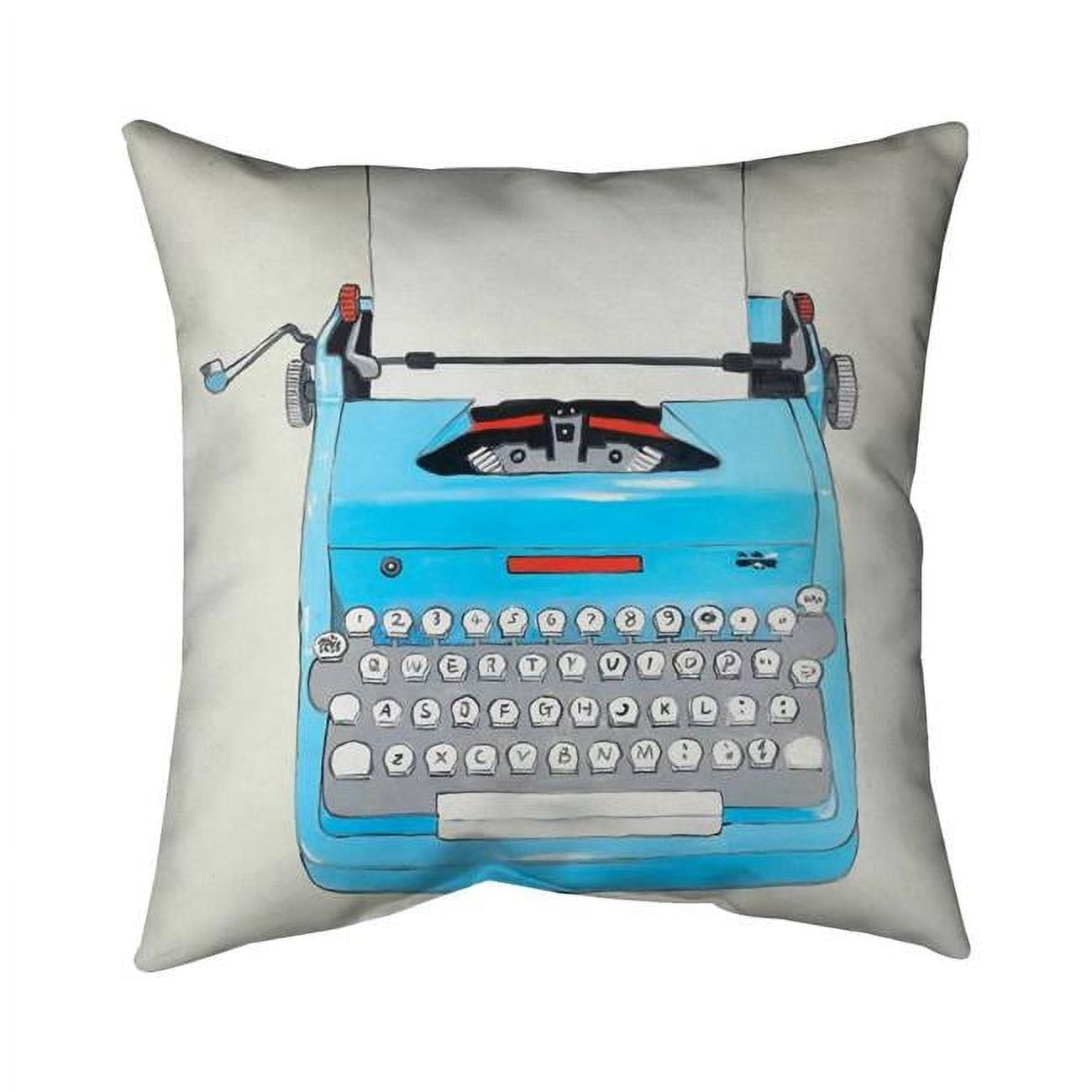 16 x 16 in. Blue Typewritter Machine-Double Sided Print Indoor Pillow Cover