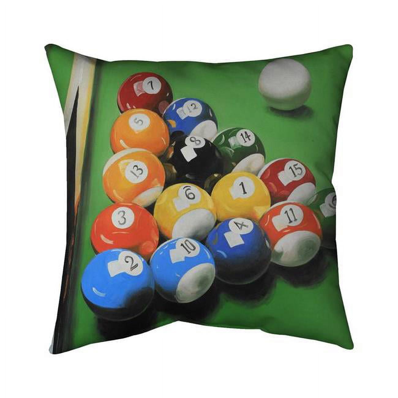 5543-1616-MI75 16 x 16 in. Pool Table with Ball Formation-Double Sided Print Indoor Pillow Cover