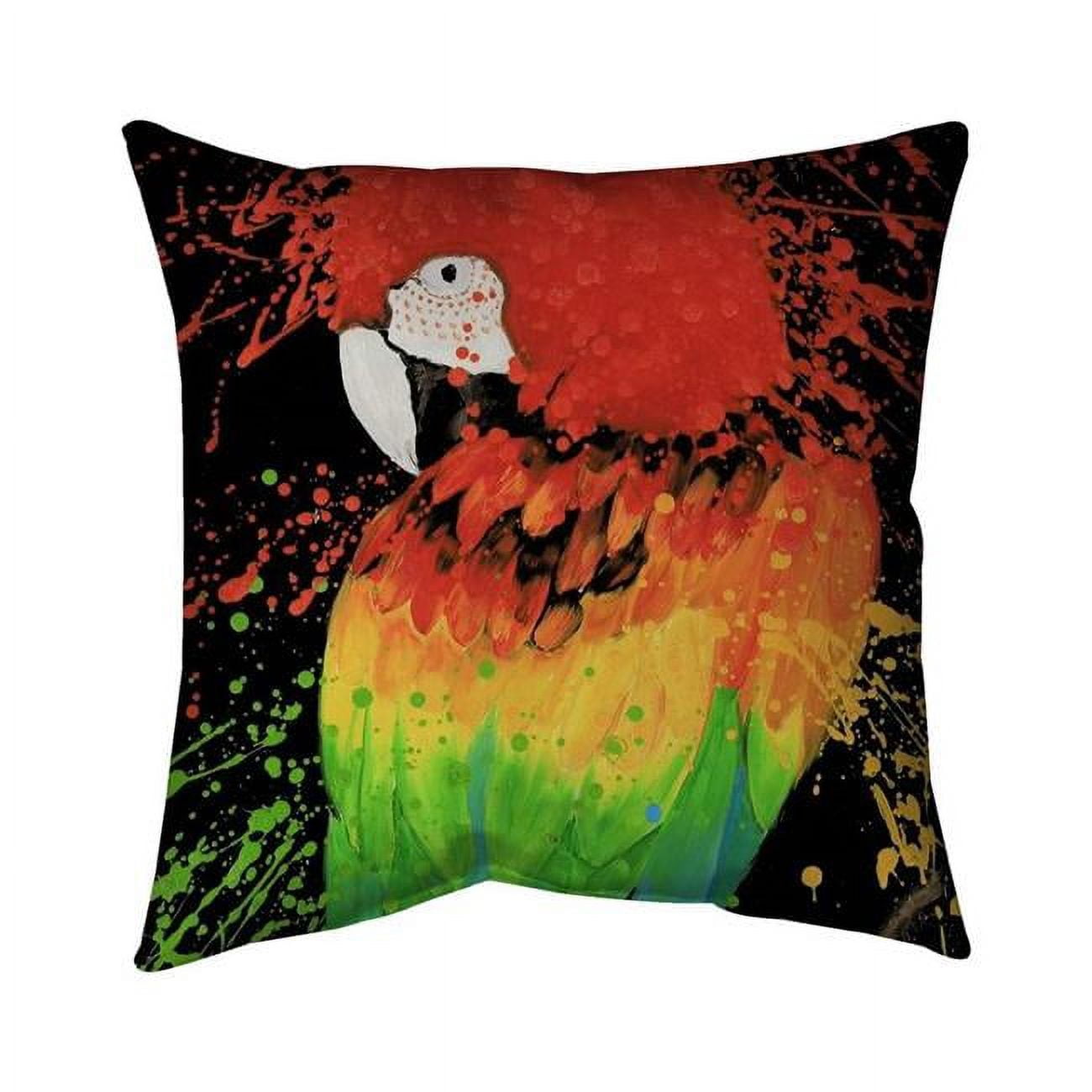 18 x 18 in. Rainbow Parrot-Double Sided Print Indoor Pillow Cover