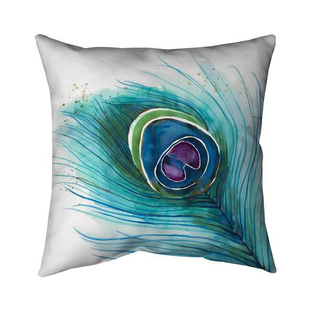 18 x 18 in. Peacock Feather Closeup-Double Sided Print Indoor Pillow Cover