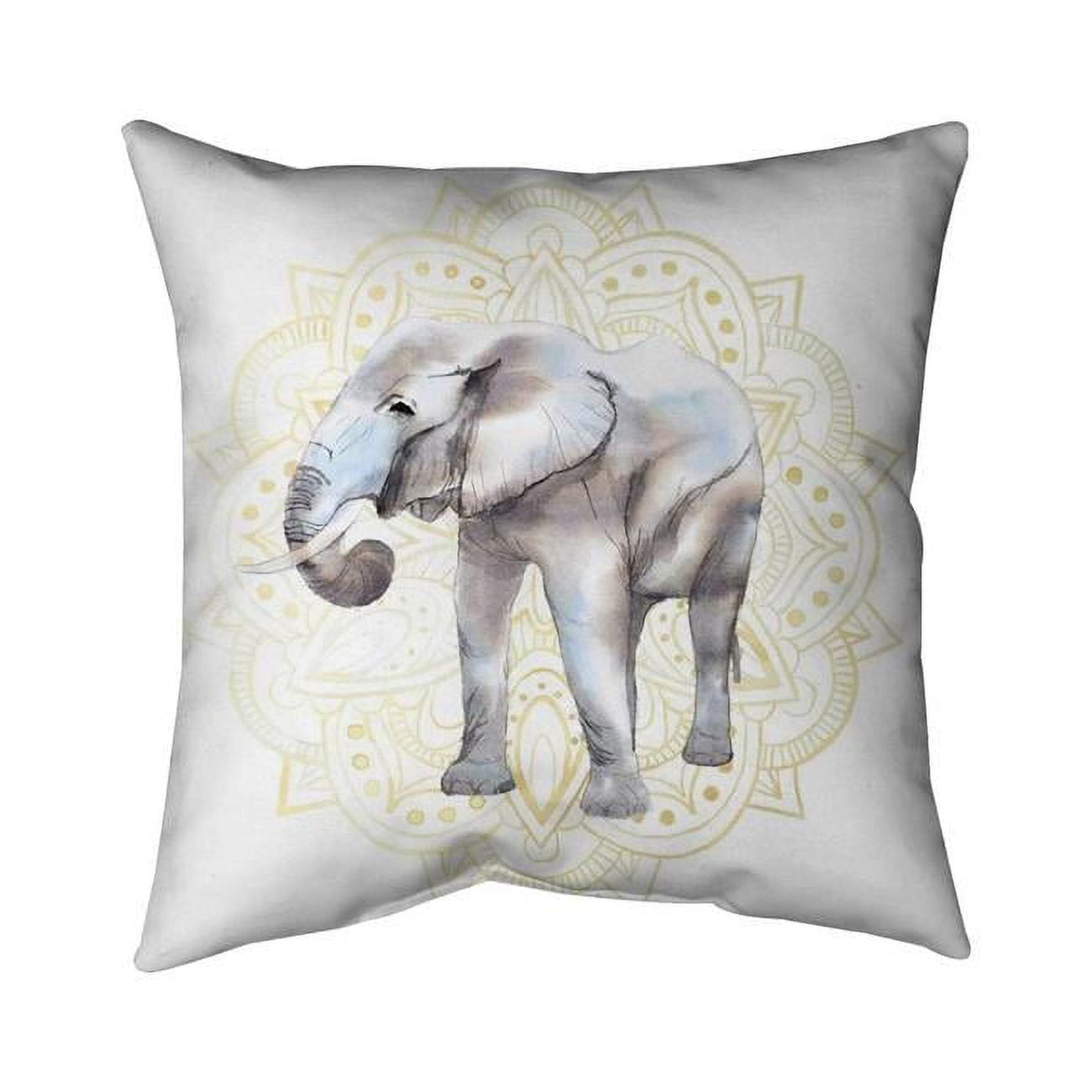 18 x 18 in. Elephant on Mandalas Pattern-Double Sided Print Indoor Pillow Cover