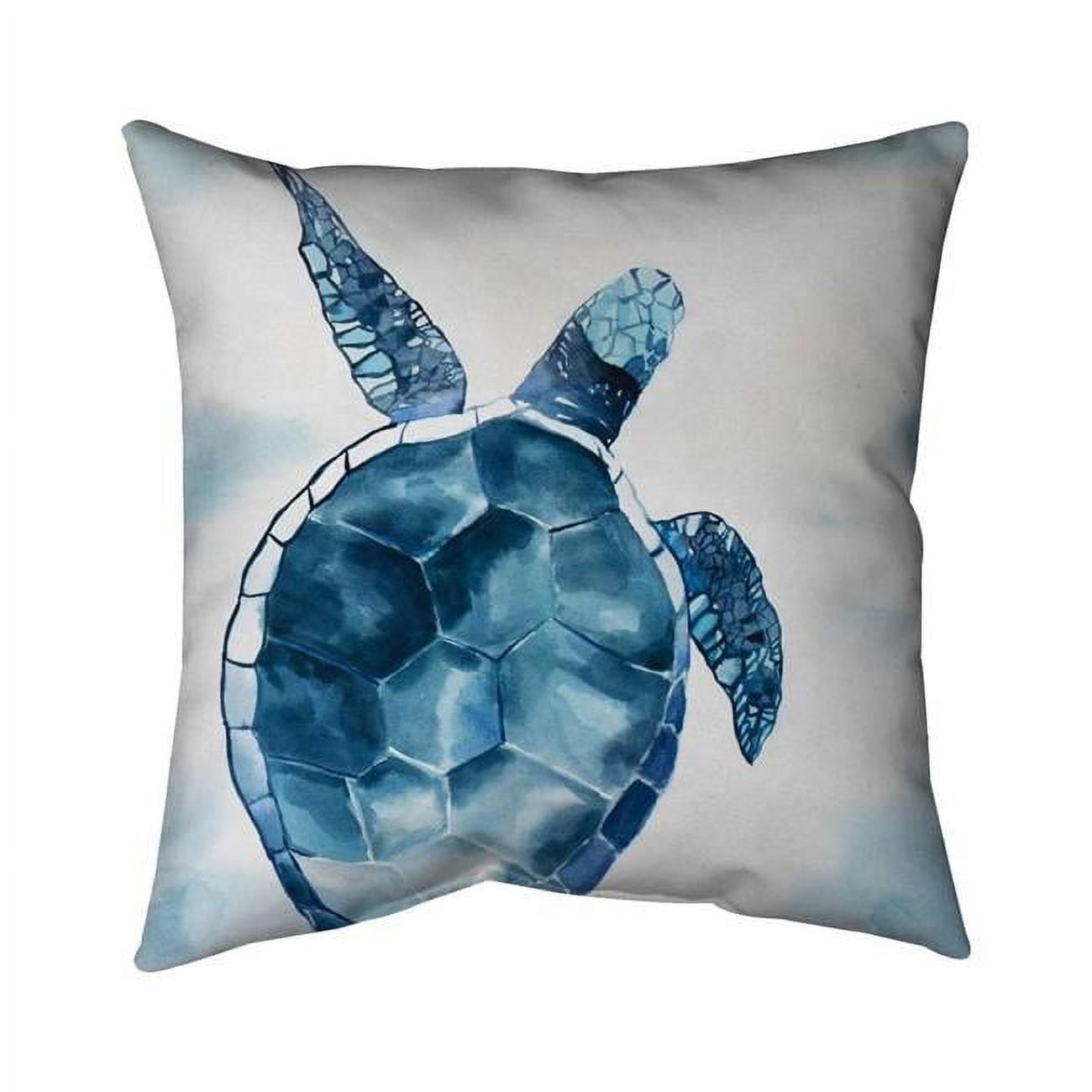 18 x 18 in. Blue Turtle-Double Sided Print Indoor Pillow Cover