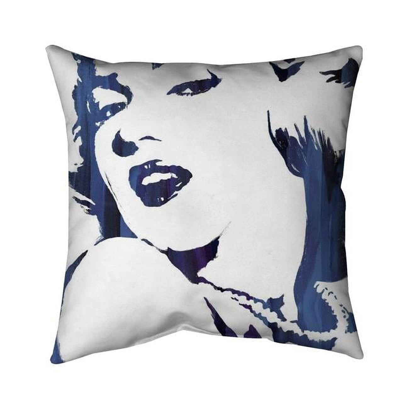 18 x 18 in. Marilyn Monroe In Blue-Double Sided Print Indoor Pillow Cover