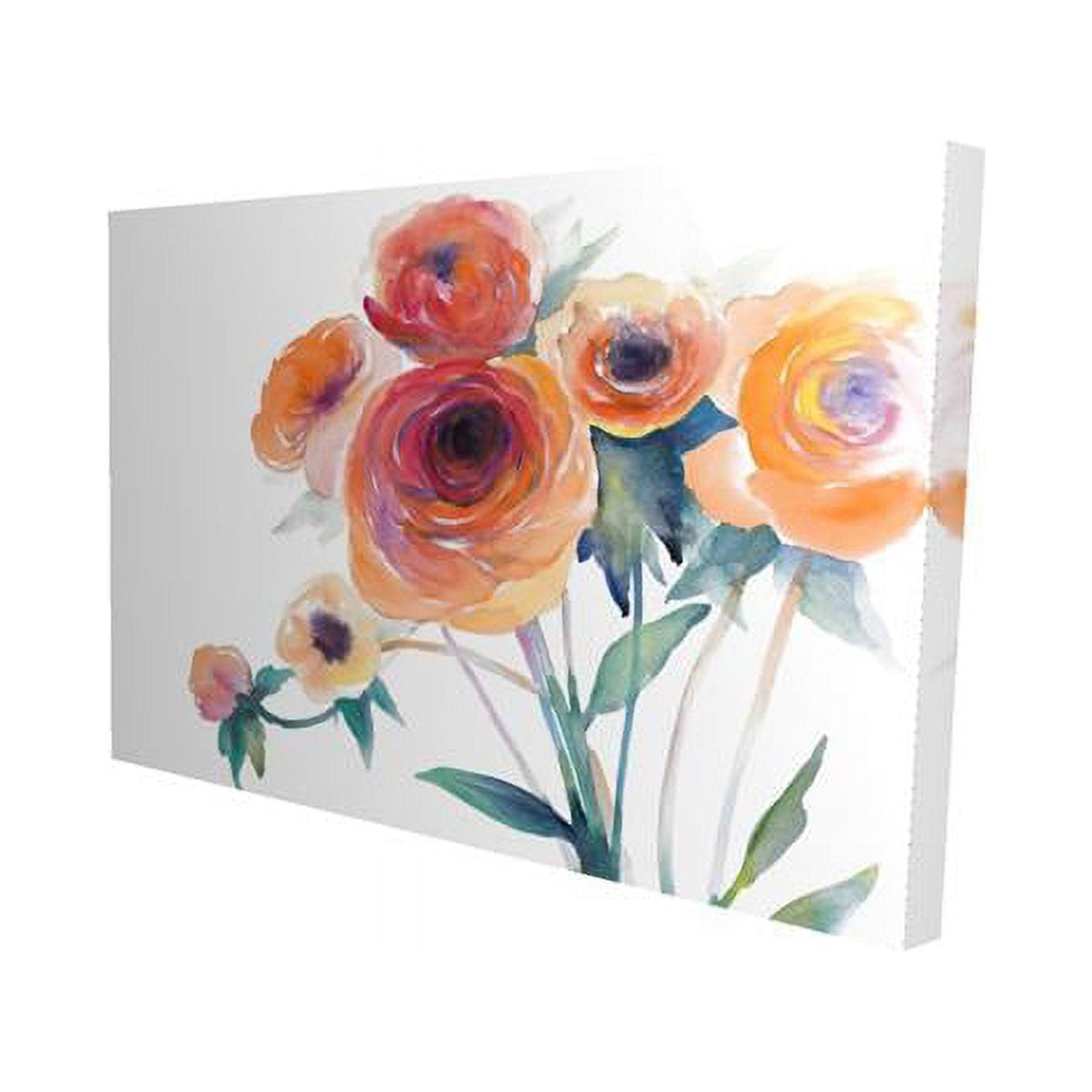 12 x 18 in. Watercolor Flowers-Print on Canvas