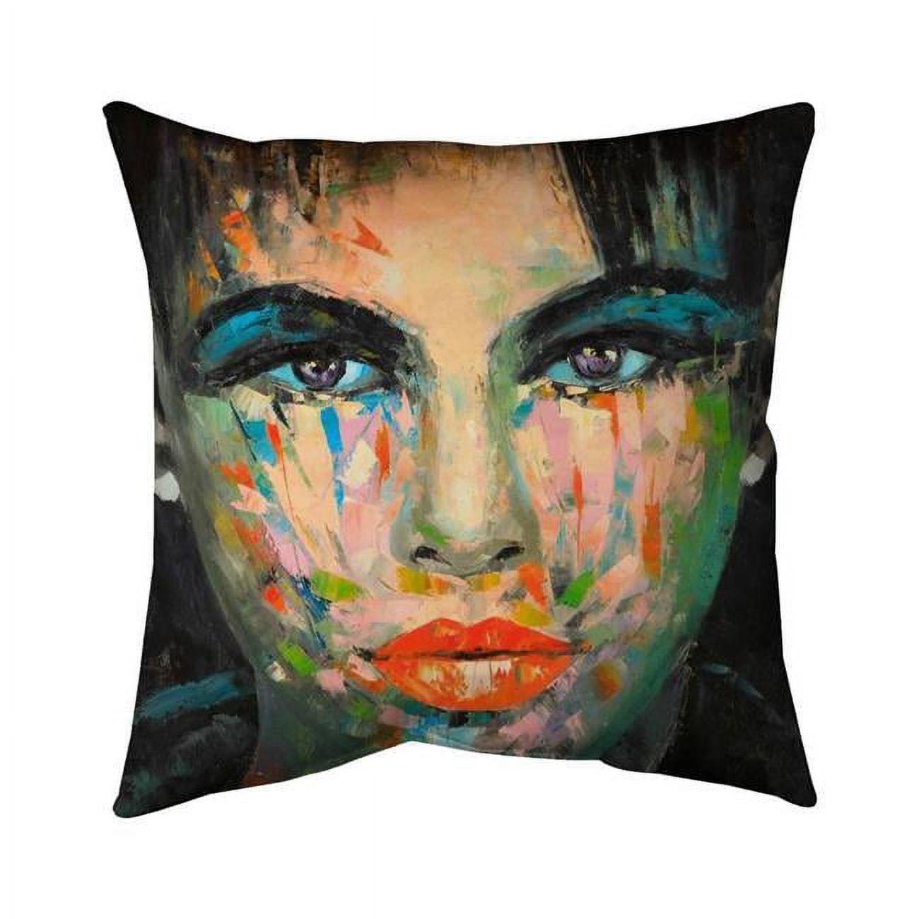 18 x 18 in. Abstract Portrait-Double Sided Print Indoor Pillow Cover