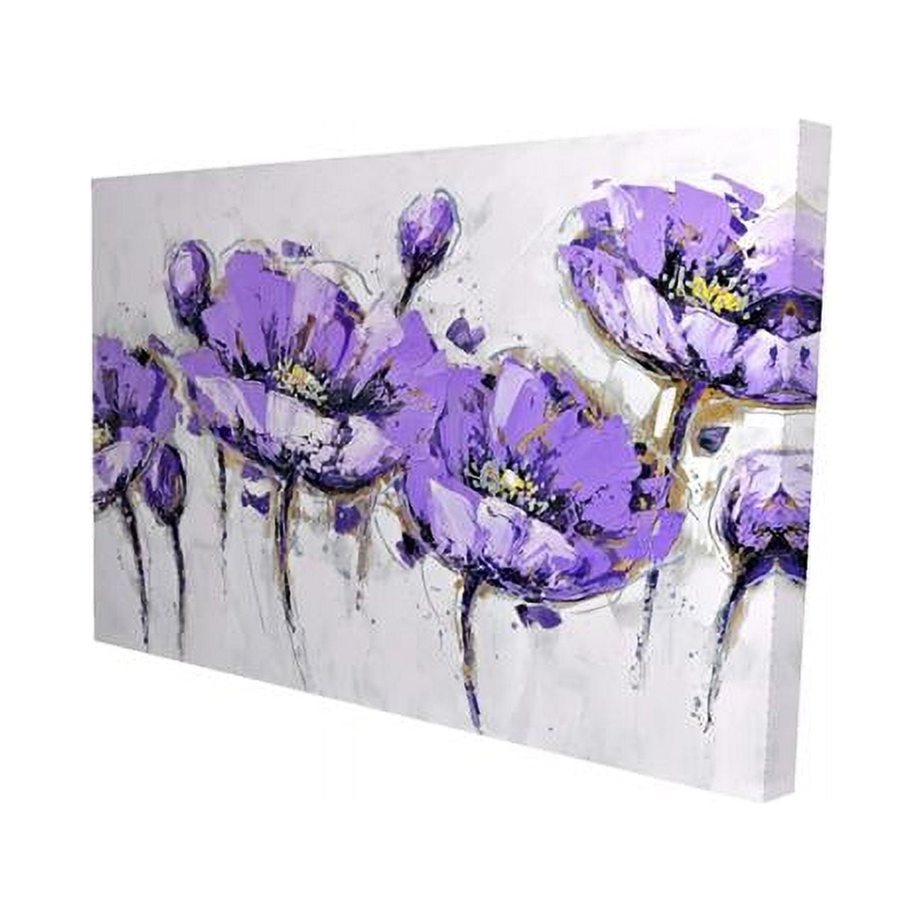12 x 18 in. Abstract Purple Flowers-Print on Canvas