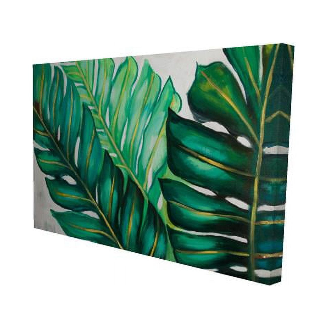 12 x 18 in. Three Big Exotic Plant Leaves-Print on Canvas