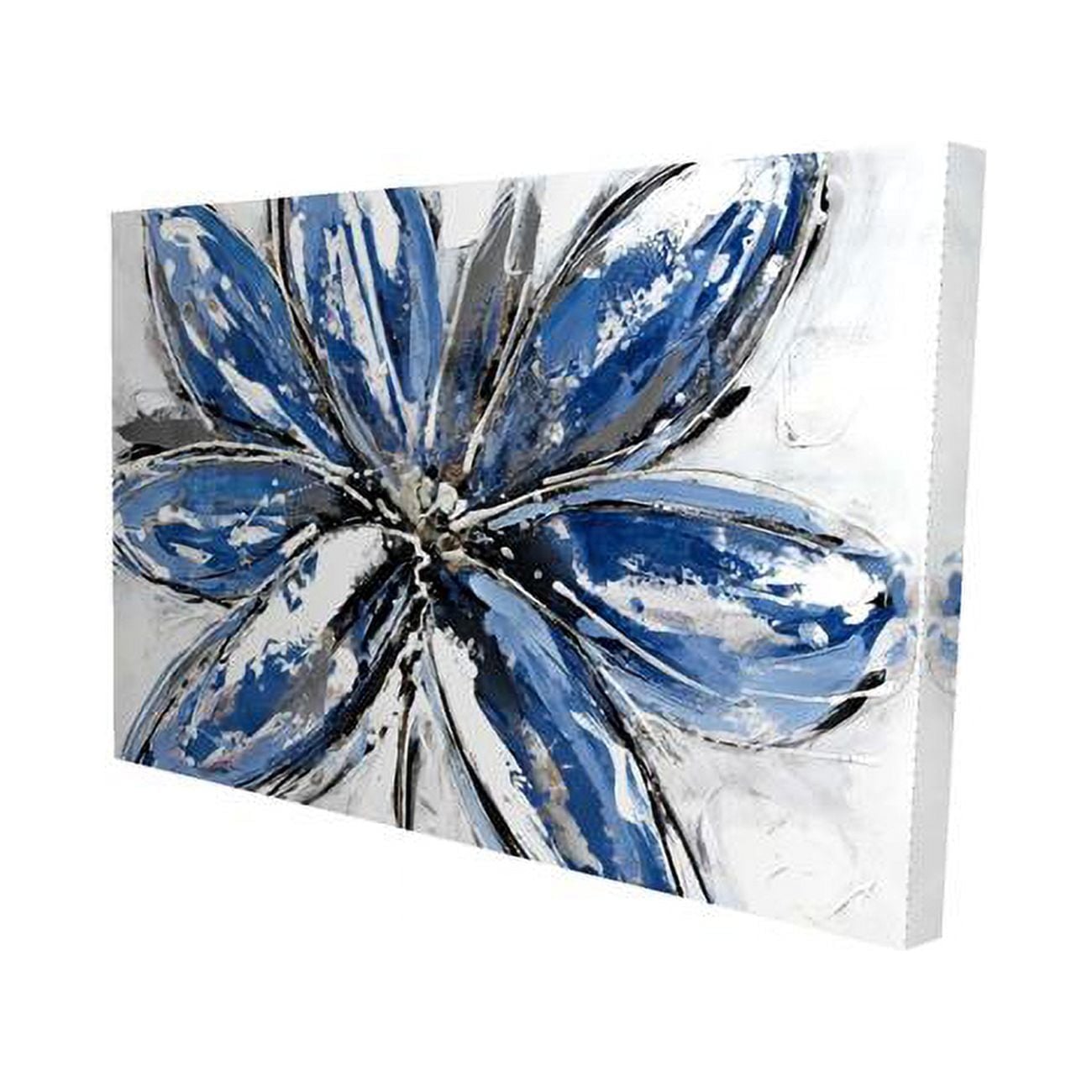 12 x 18 in. Blue Petal-Print on Canvas