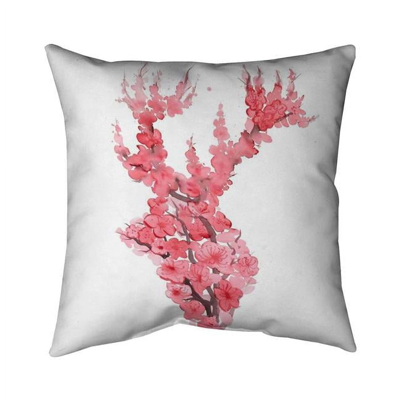 20 x 20 in. Deer with Cherries Blossom-Double Sided Print Indoor Pillow Cover