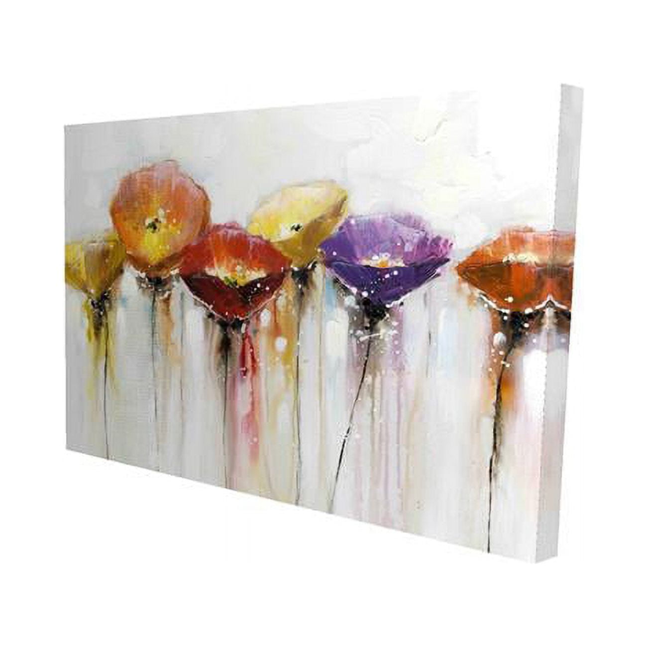 12 x 18 in. Multiple Colorful Abstract Flowers-Print on Canvas