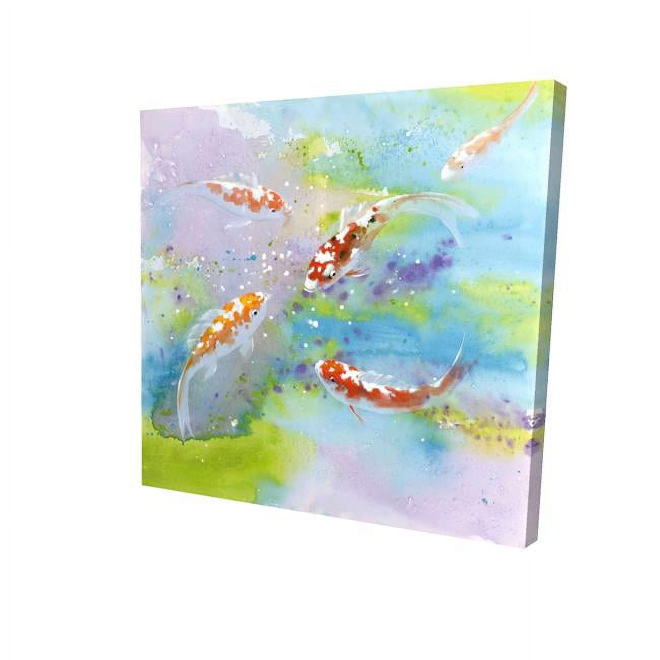 12 x 12 in. Four Koi Fish Swimming-Print on Canvas