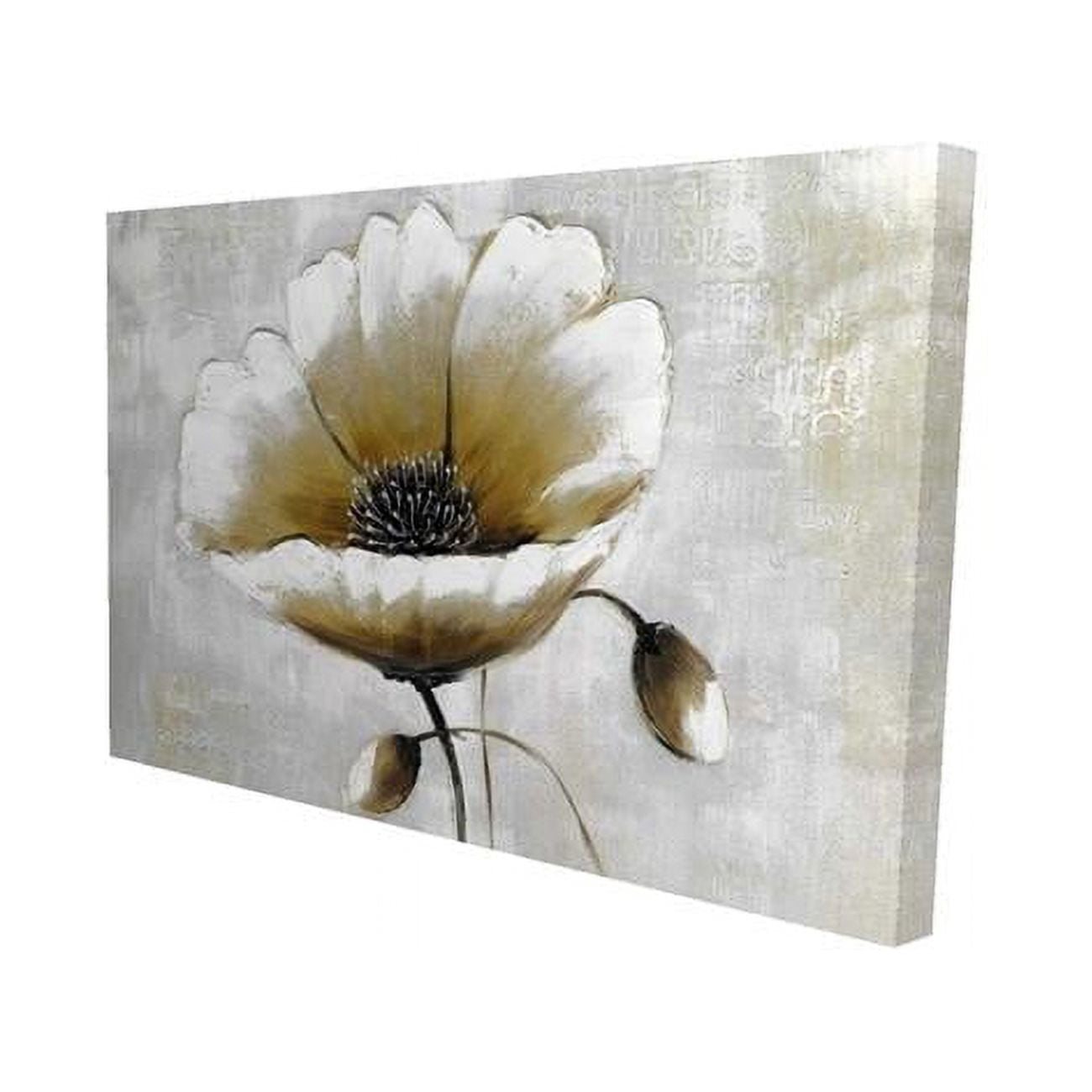 12 x 18 in. Modern Beige Flower-Print on Canvas