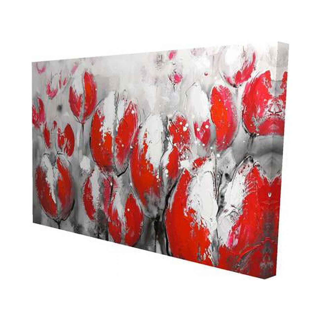 12 x 18 in. Abstract Red Tulips-Print on Canvas