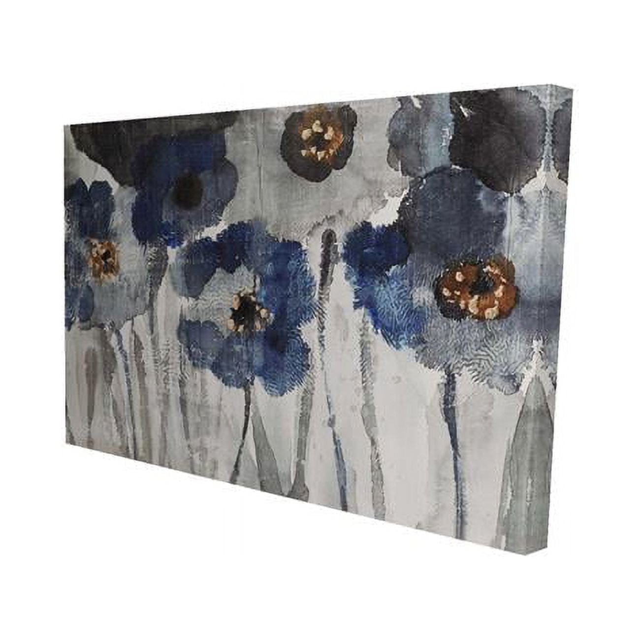 12 x 18 in. Blue Blurry Flowers-Print on Canvas