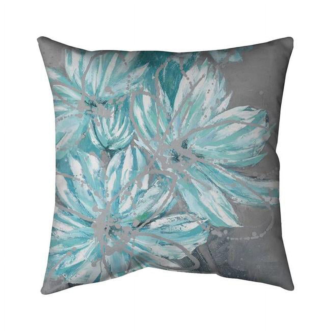 5543-2020-FL152 20 x 20 in. Three Little Abstract Blue Flowers-Double Sided Print Indoor Pillow Cover