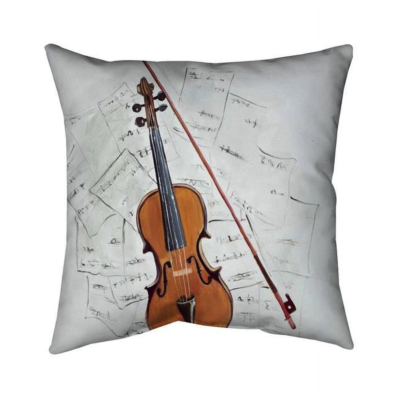 5543-2020-MU44 20 x 20 in. Violin on Music Sheet-Double Sided Print Indoor Pillow Cover