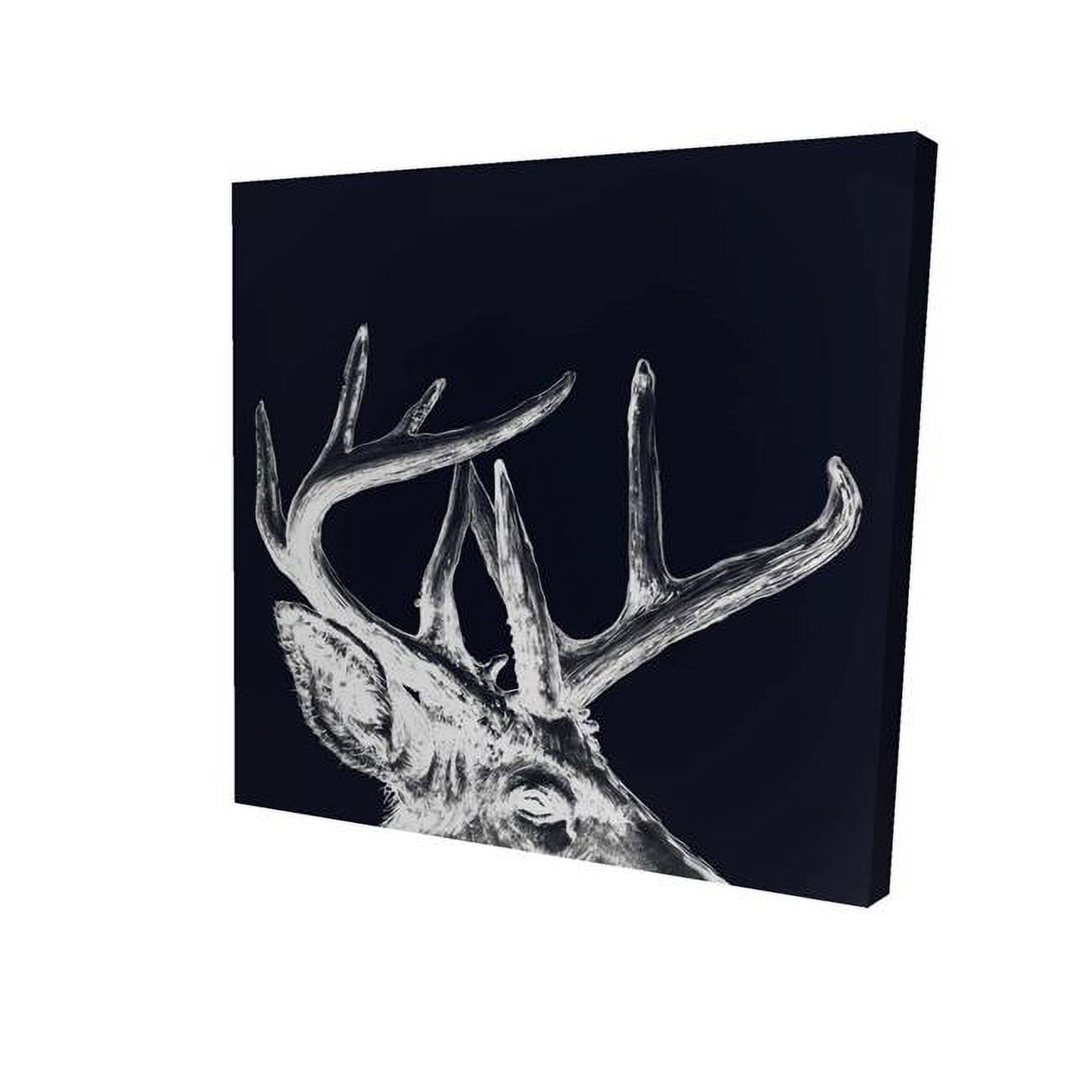 12 x 12 in. Blue Roe Deer Plume-Print on Canvas