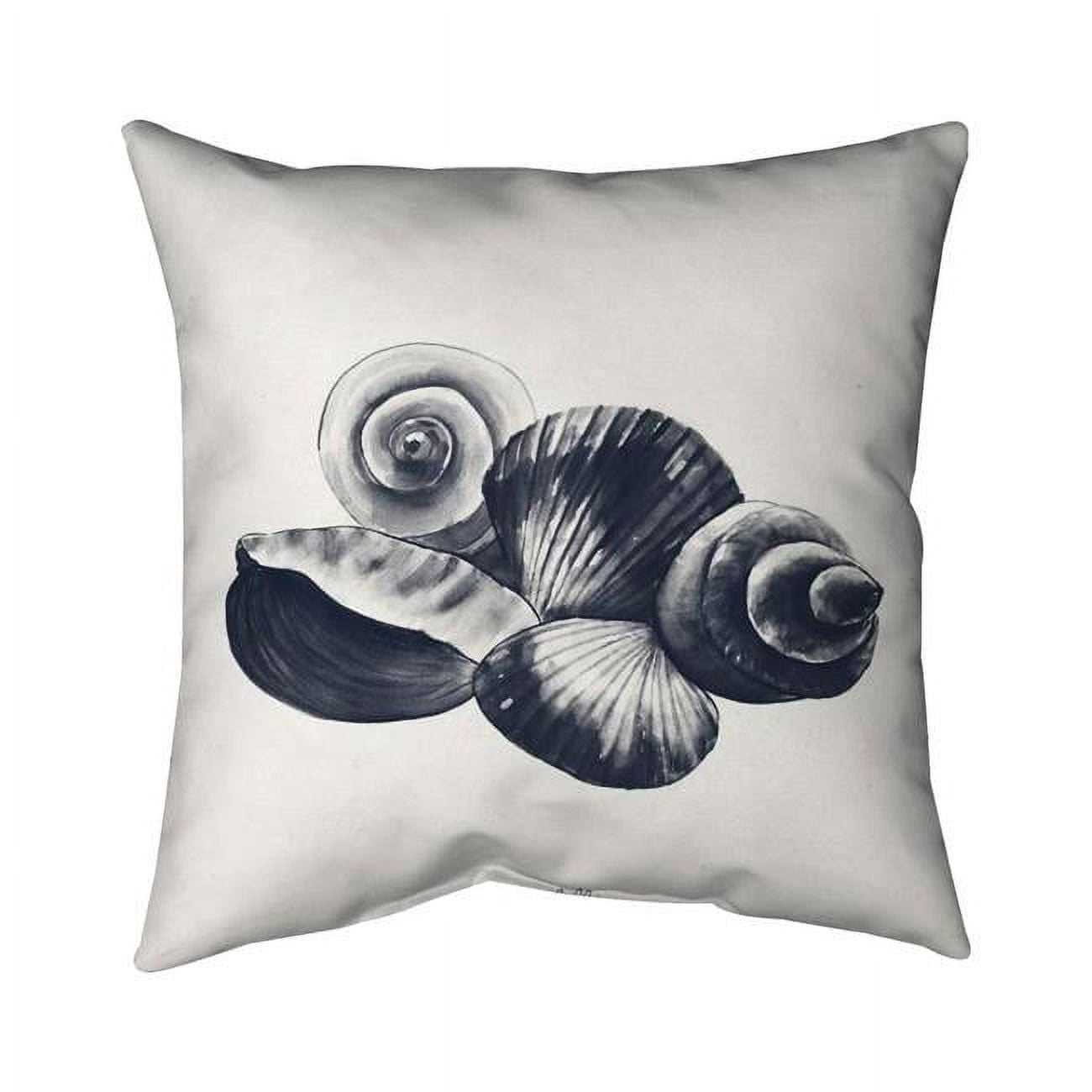 16 x 16 in. Blue Seaside Shells-Double Sided Print Indoor Pillow Cover