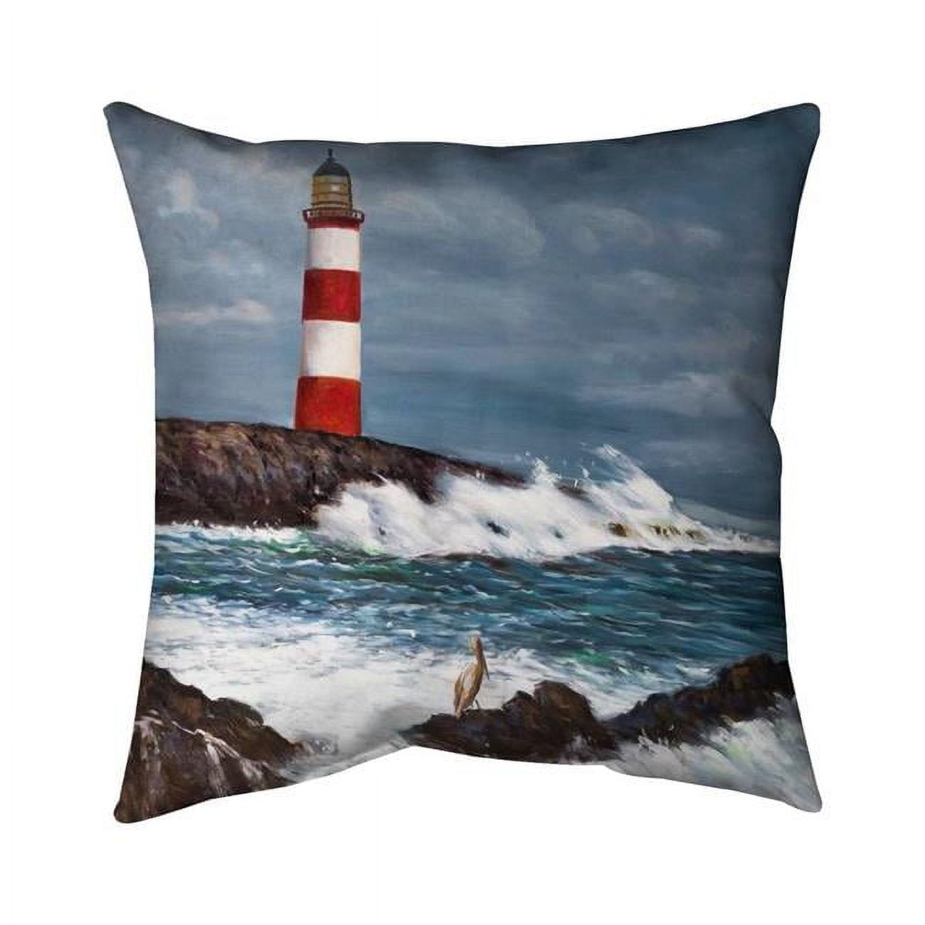 5543-1616-CO51 16 x 16 in. Lighthouse At The Edge of the Sea Unleashed-Double Sided Print Indoor Pillow Cover