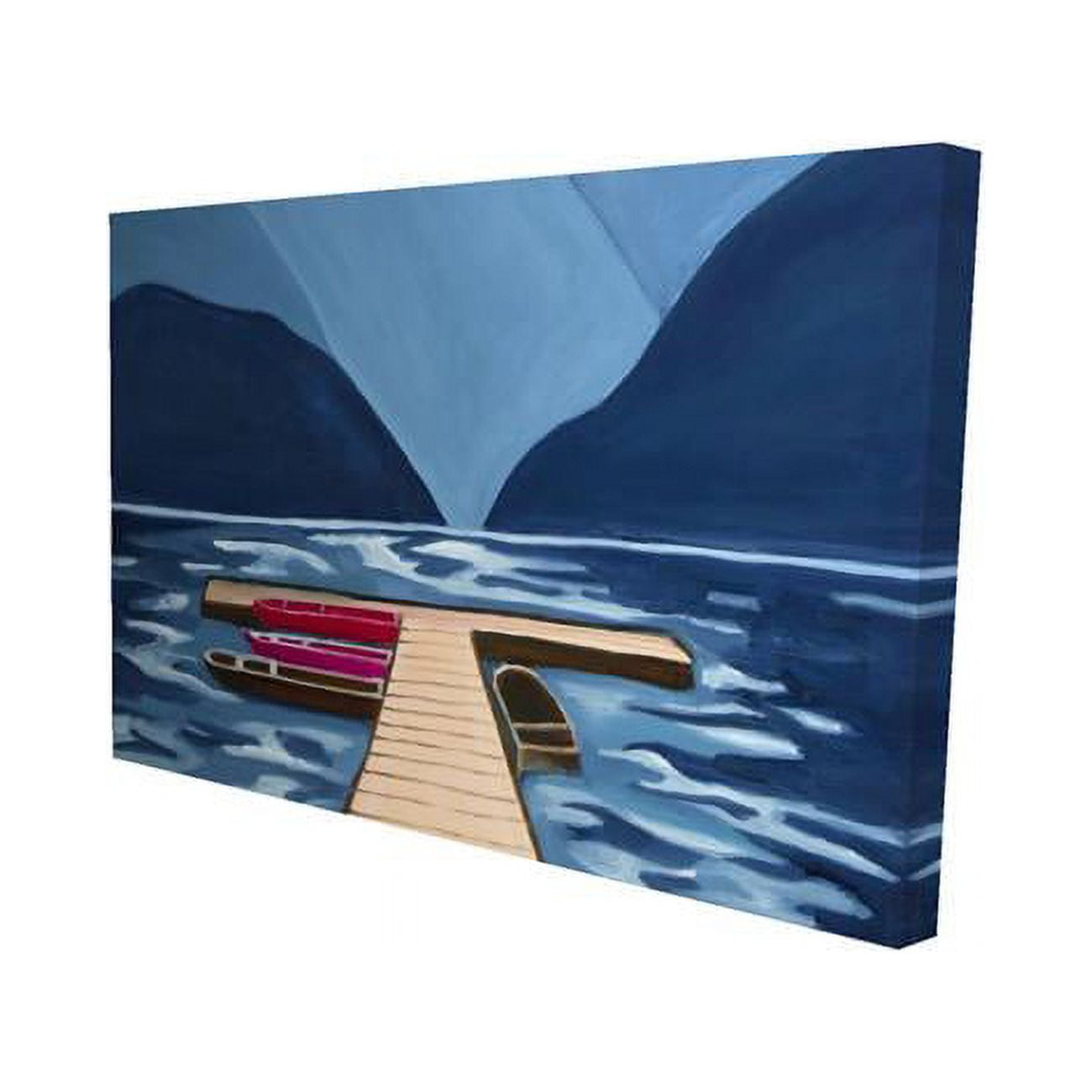 12 x 18 in. Lake, Quai & Mountains-Print on Canvas