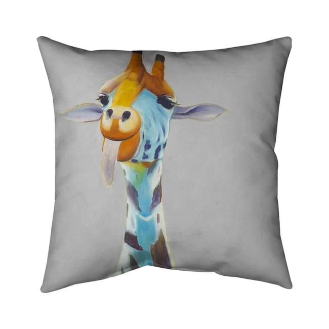 18 x 18 in. Funny Giraffe-Double Sided Print Indoor Pillow Cover