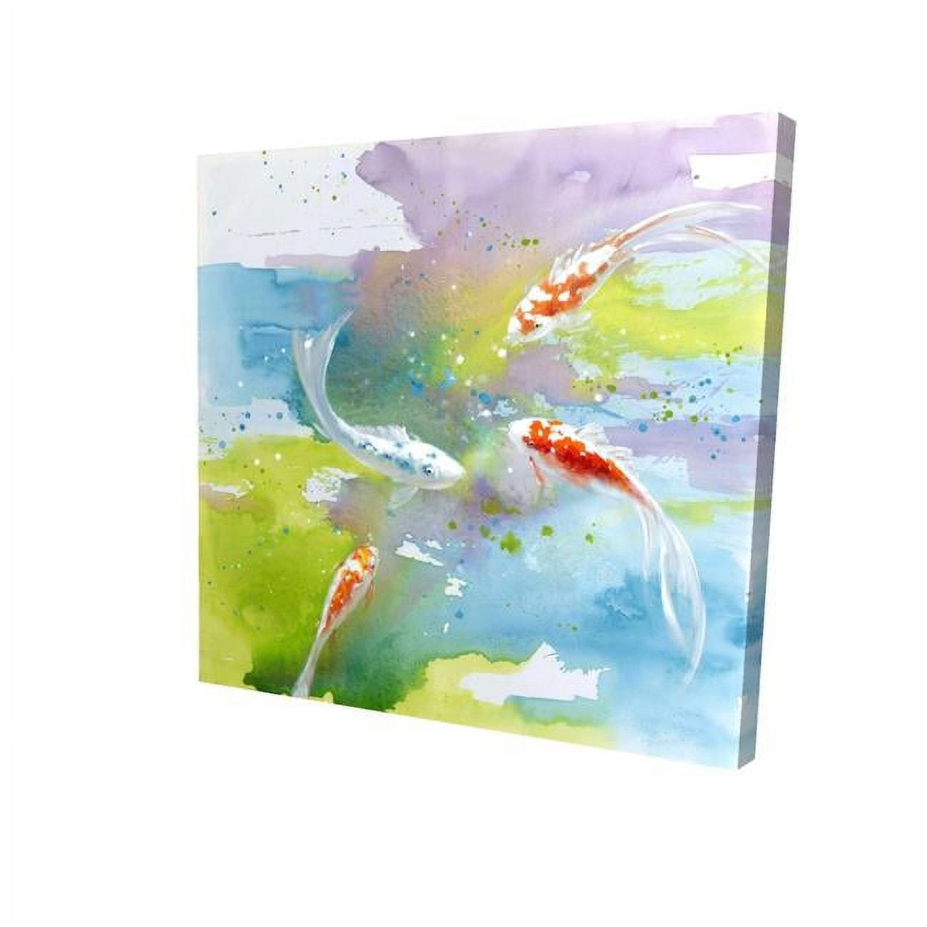 12 x 12 in. Koi Fish In Colorful Water-Print on Canvas