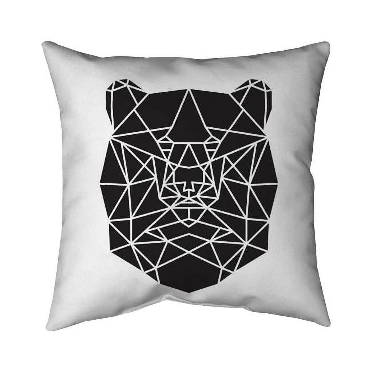18 x 18 in. Geometric Bear Head-Double Sided Print Indoor Pillow Cover
